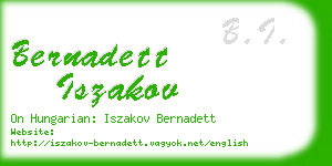 bernadett iszakov business card